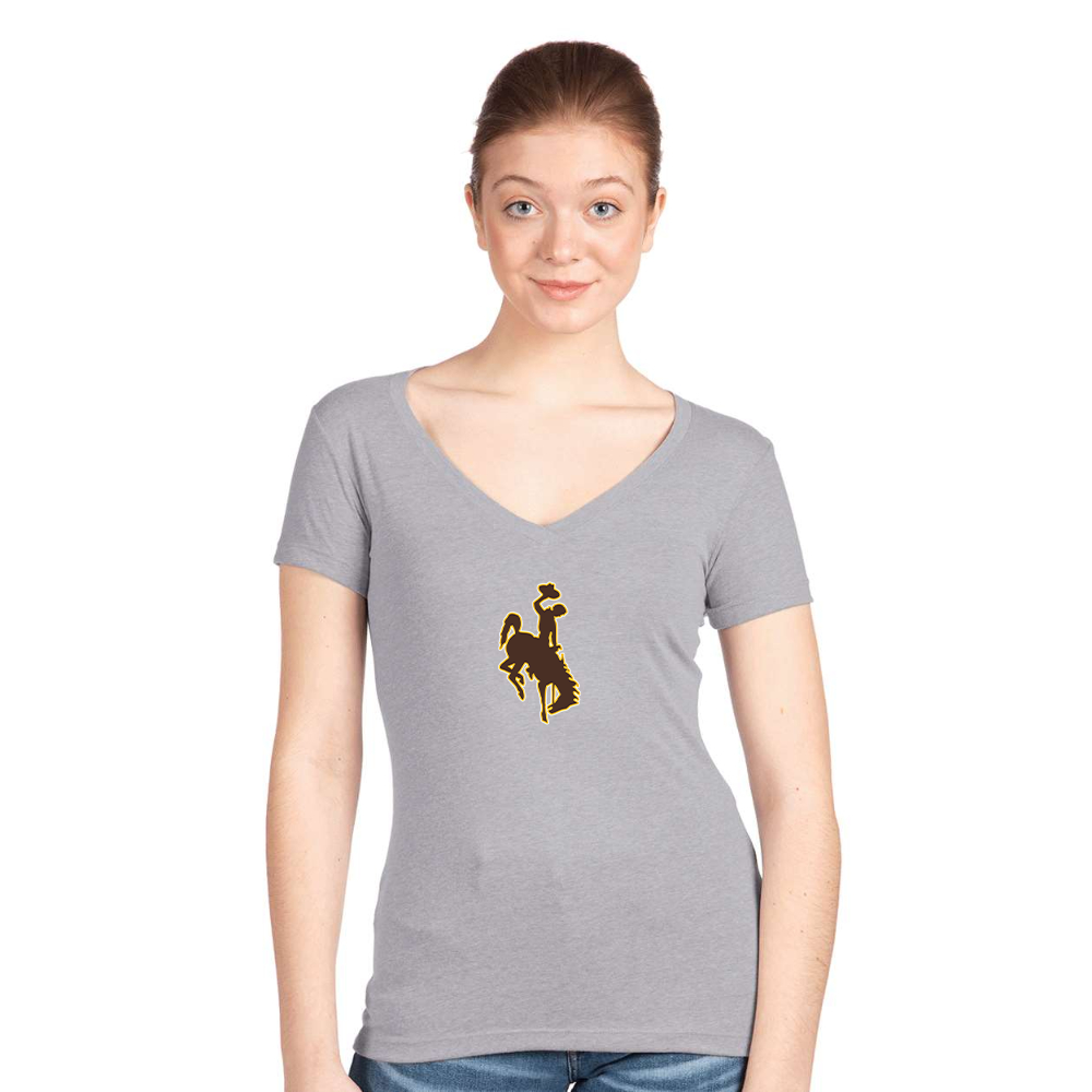 Women's Wyoming Cowboys Next Level V-Neck T-Shirt